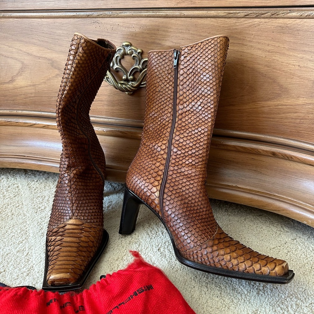 Mishelle Roma Python Leather Half Boots - image 5